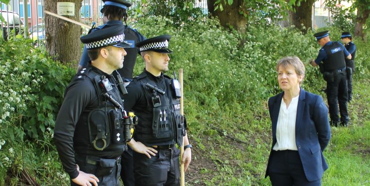 PCC with police officers in Bristol knife sweep