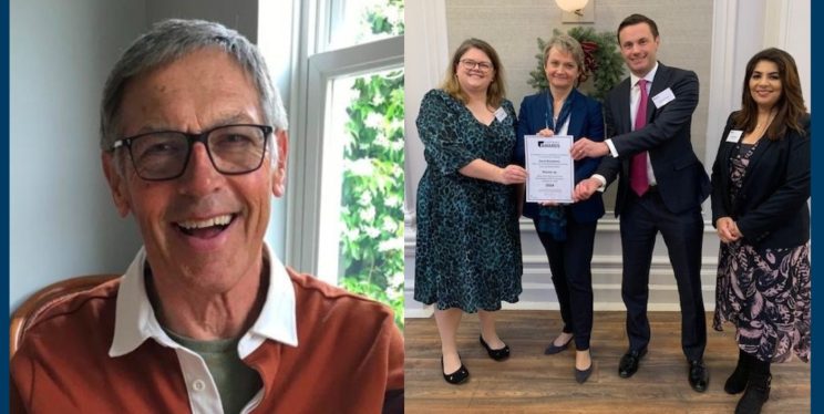 David is pictured on one side with another image with his daughter and son receiving a certificate from Home Secretary Yvette Cooper, alongside Vice Chair of the ISOPPP Adeela Shafi